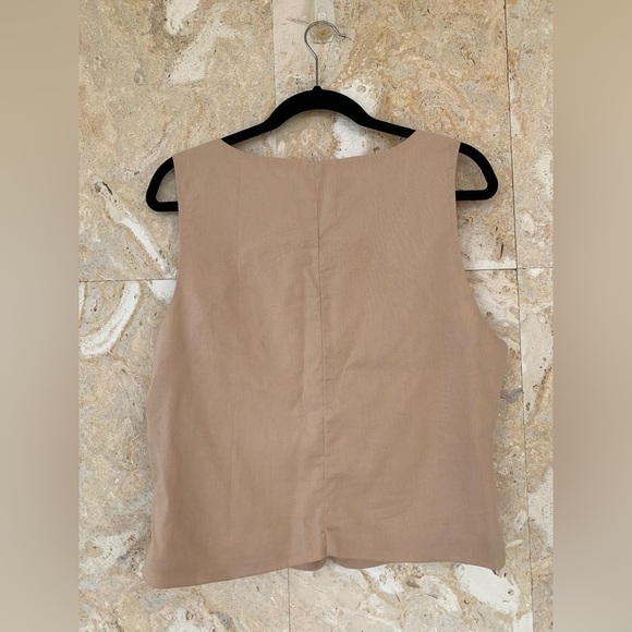 Alice Blue Floral Embroidered Tan Top - Picture 5 of 12
